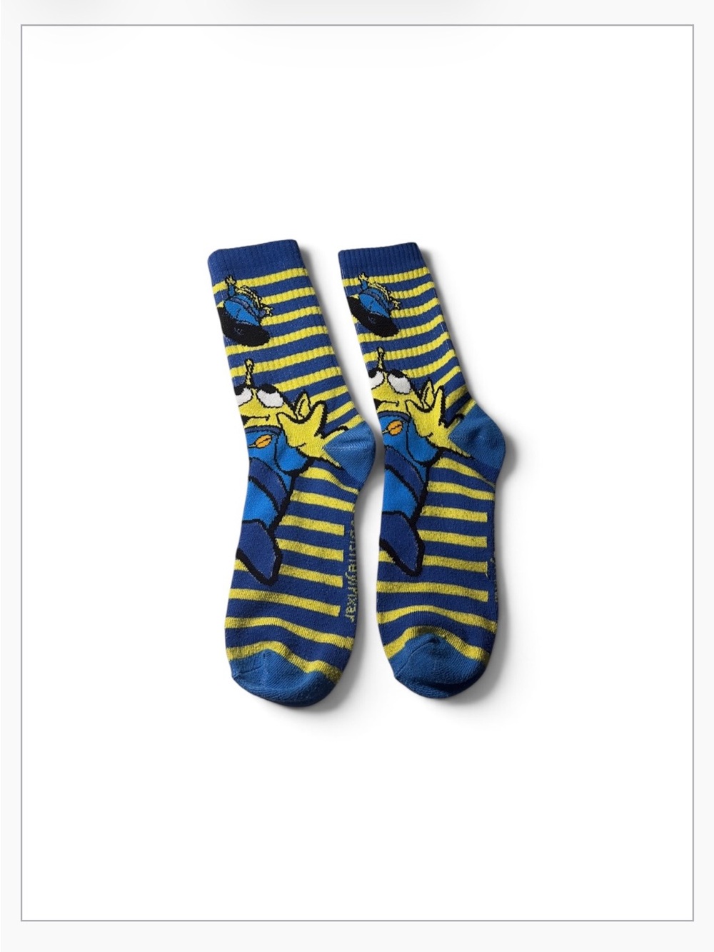 Disney Blue and Yellow Striped Donald Duck Crew Socks
